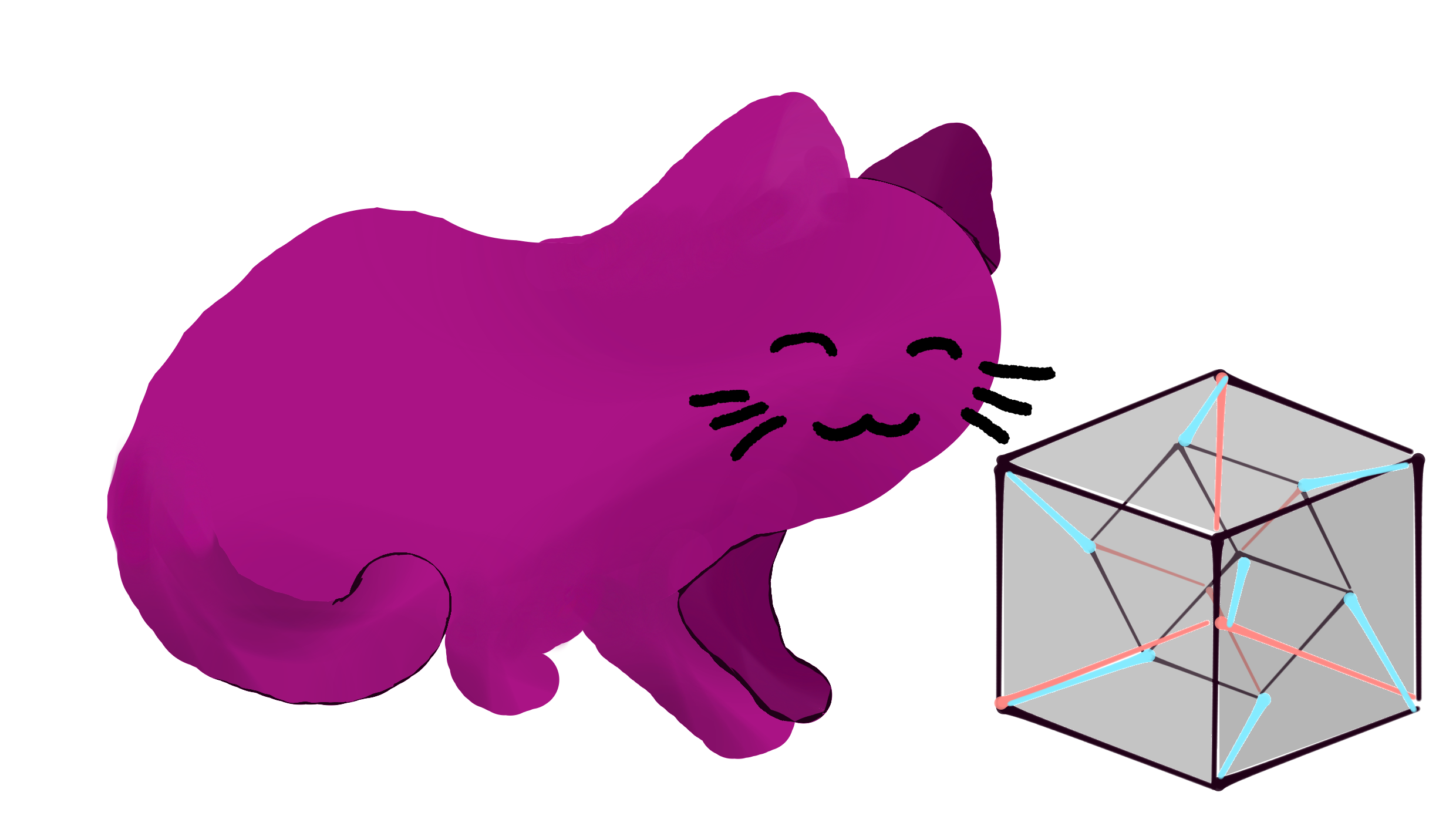 cat with a tesseract