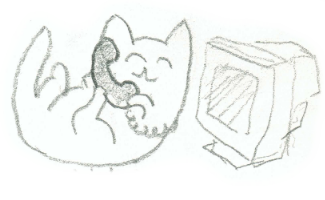 cat with a phone